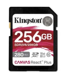 Kingston 256GB React Plus 280/150/MB/s U3 V60 SD Card
