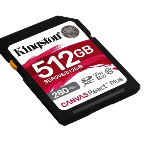 Kingston SD Card 512GB React Plus 280/150/MB/s U3 V60