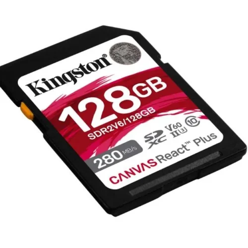 Kingston 128GB React Plus 280/100/MB/s U3 V60 SD Card