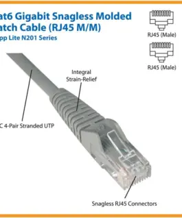 Alternative view of Eaton CT6,SNAG PCH CBL,2FT,BL N201-002-BL