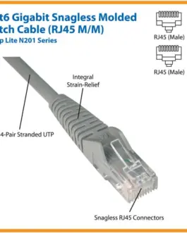 Alternative view of Eaton CT6,SNAG PCH CBL,2FT,BL N201-002-BL