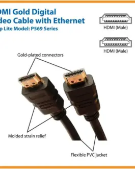 Alternative view of Eaton 6FT HDMI HSETHERNT CBL P569-006
