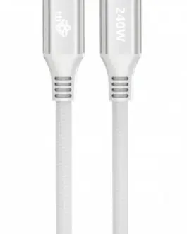 TB кабел USB C - USB C 1m 240W бял