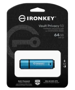Kingston Pendrive 64GB IronKey Vault Privacy 50 FIPS197 AES-256