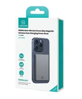 Alternative view of USAMS Induction външна батерия 5000mAh MagSafe Fast 20W сив