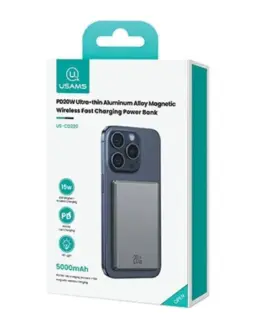 Alternative view of USAMS Induction външна батерия 5000mAh MagSafe Fast 20W сив