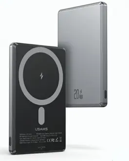 USAMS Induction външна батерия 5000mAh MagSafe Fast 20W сив