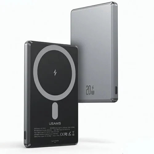 USAMS Induction външна батерия 5000mAh MagSafe Fast 20W сив