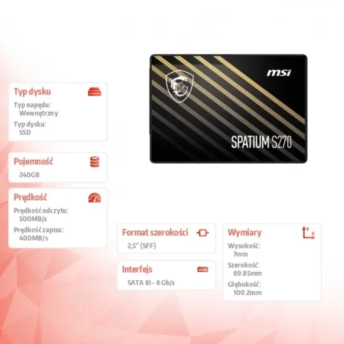 MSI SSD drive SPATIUM S270 240GB 2
