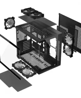 MODECOM Компютър case Volcano Panorama APEX ARGB 7F MIDI сив