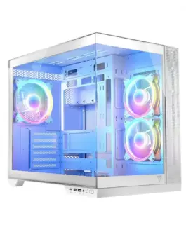 MODECOM Компютър case VOLCANO PANORAMA APEX ARGB 3F MIDI бял
