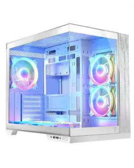 MODECOM Компютър case Volcano Panorama APEX ARGB 5F MIDI бял