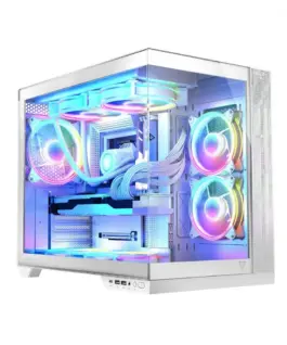 MODECOM Компютър case Volcano Panorama APEX ARGB 7F MIDI бял