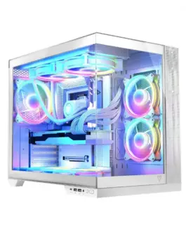 MODECOM Компютър case Volcano Panorama APEX ARGB 7F MIDI бял