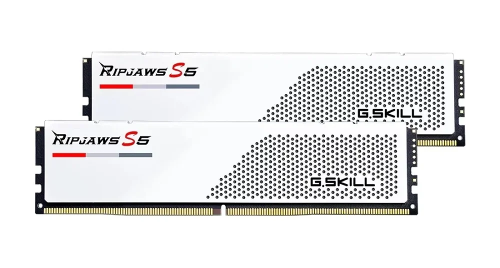 G.SKILL памет за компютър DDR5 64GB (2x32GB) Ripjaws S5 6000MHz CL30 XMP3 бял