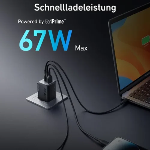 Anker Prime 735 67W 2xUSB-C 1xUSB-A черен