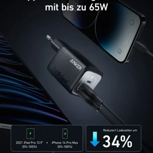 Anker Prime 735 67W 2xUSB-C 1xUSB-A черен