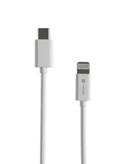 Natec LIGHTNING(M)->USB-C(M) кабел 1M бял MFI prat