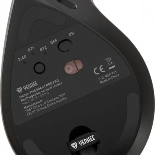 YENKEE Dual 2.4GGz/BT5.0/BT3.0 battery vertical wireless mouse