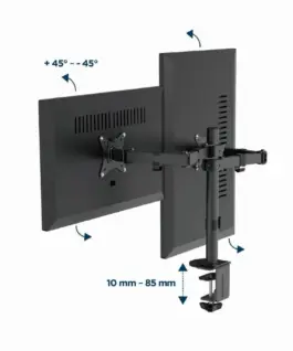 Gembird Desk mounted double монитор arm 17-32 inches 9kg