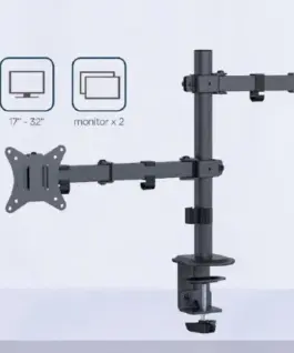 Gembird Desk mounted double монитор arm 17-32 inches 9kg