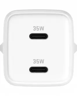 Alternative view of YENKEE USB C mains зарядно 2x18W 3A Power delivery 3.0 QC3.0 бял