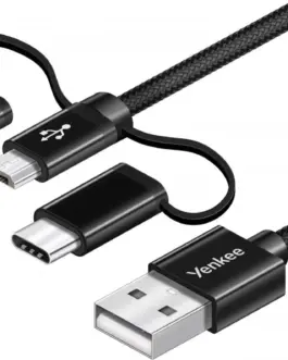 Alternative view of YENKEE кабел USB A-USB C 3w1 1m