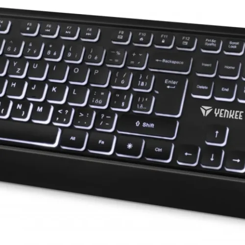 Alternative view of YENKEE Keyboard Backlit quiet USB with low-profile keys