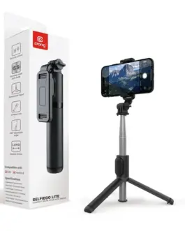 CRONG Compact selfie stick Bluetooth tripod черен