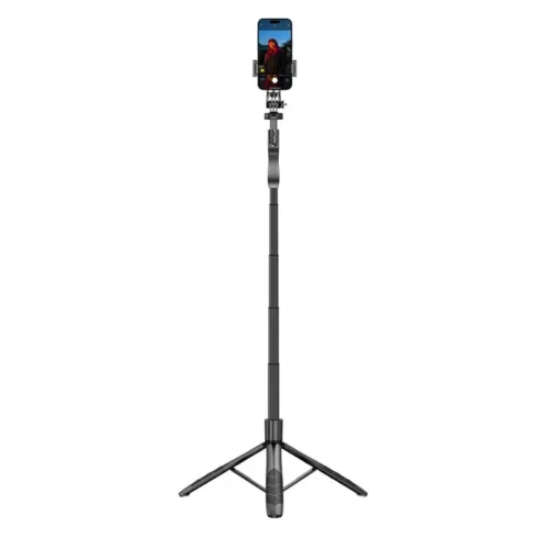 CRONG Aluminium selfie stick синtooth tripod черен