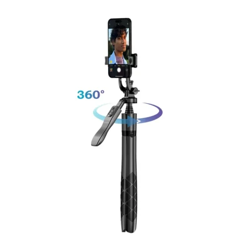 CRONG Aluminium selfie stick синtooth tripod черен