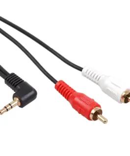 Maclean кабел 3.5mm mini 2RCA 1m черен MCTV-824