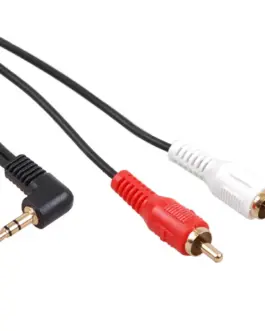 Maclean кабел 3.5mm mini 2RCA 1m черен MCTV-824