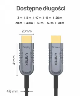 Unitek HDMI Optic кабел 2.1 AOC 5m 4K60Hz C11027DGY