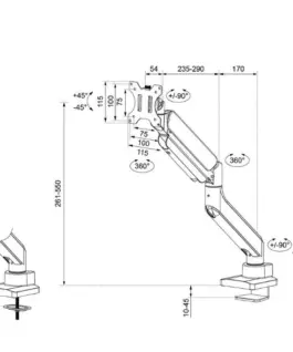 Alternative view of Neomounts Uchwyt DS70PLUS-450BL1 17-49 cali/1-18kg/75x100mm