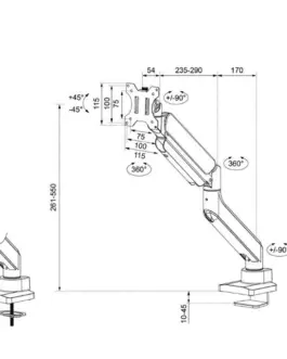 Alternative view of Neomounts Uchwyt DS70PLUS-450BL1 17-49 cali/1-18kg/75x100mm