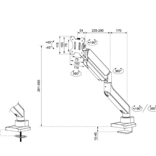 Alternative view of Neomounts Uchwyt DS70PLUS-450BL1 17-49 cali/1-18kg/75x100mm