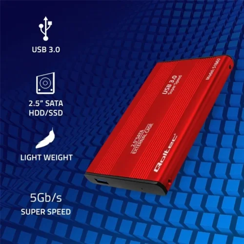 Alternative view of Qoltec Hard drive адаптерUSB3.0 HDD/SSD 2.5 SATA3 червен