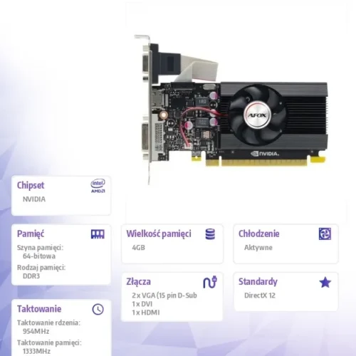 AFOX видео карта GeForce GT 710 4GB DDR3 64Bit DVI HDMI VGA LP V1