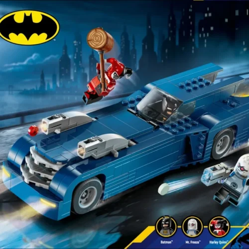 Alternative view of LEGO Batman? with the Batmobi le? vs. Harley Quinn? a