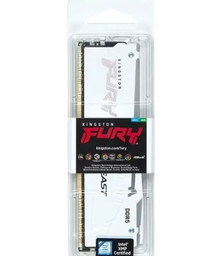 Alternative view of Kingston памет DDR5 Fury Beast RGB 16GB(1*16GB)/6400 CL32 бял