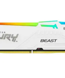Kingston памет DDR5 Fury Beast RGB 16GB(1*16GB)/6400 CL32 бял