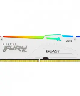Kingston памет DDR5 Fury Beast RGB 32GB(1*32GB)/6400 CL32 XMP бял