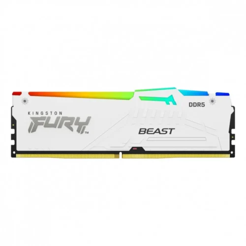 Kingston памет DDR5 Fury Beast RGB 32GB(1*32GB)/6400 CL32 XMP бял