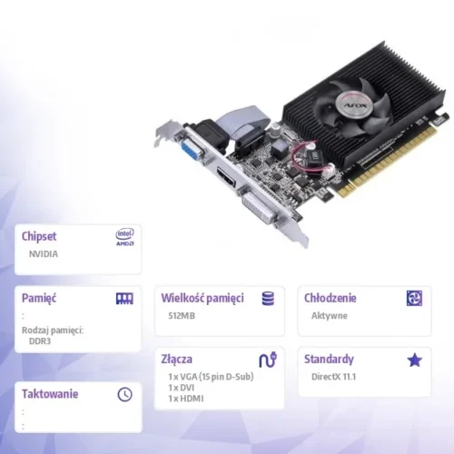 AFOX видео карта GeForce GT 210 512MB DDR3 DVI HDMI VGA LP V2