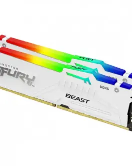 Kingston памет DDR5 Fury Beast RGB 64GB(2*32GB)/6400 CL32 EXPO бял