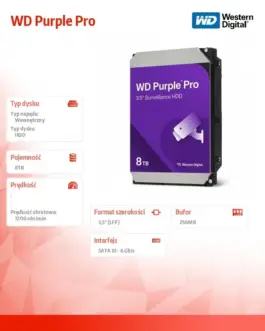 Alternative view of Western Digital Hard drive WD лилав Pro 8TB 3,5 256MB SATAIII/72000rpm