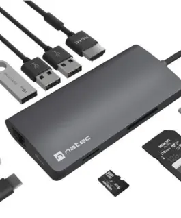Natec USB-C MULTIPORT адаптер 8 IN 1 NATEC FOWLER 2