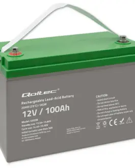 Qoltec Battery AGM 12V 100Ah max. 30A