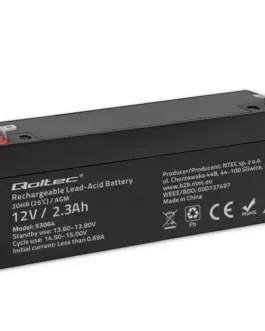 Qoltec AGM battery 12V 2.3Ah, max. 34.5A